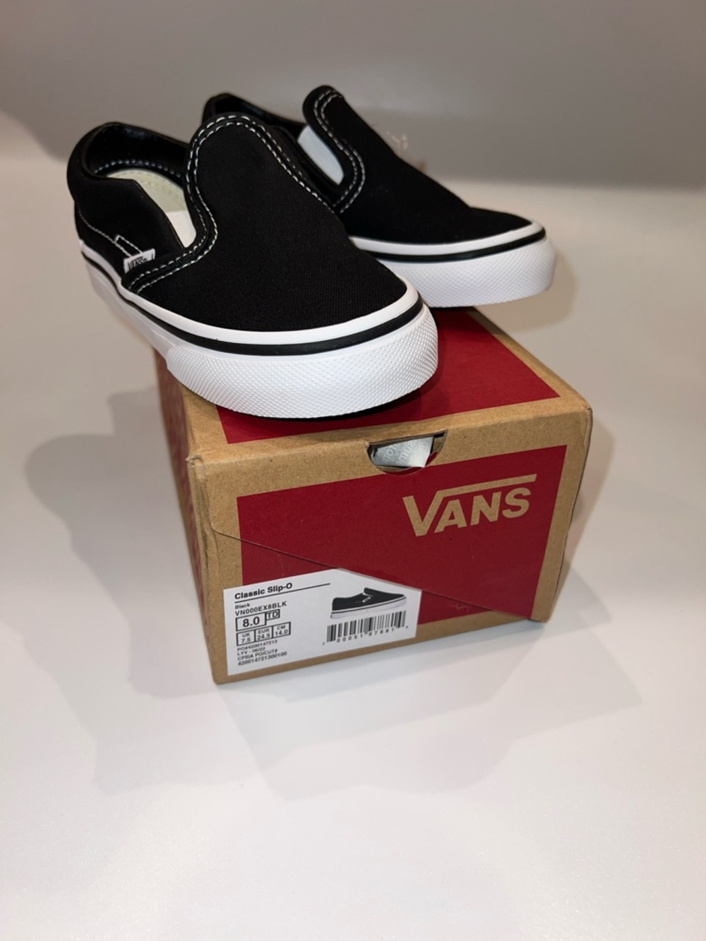 NWT VANS TODDLER SLIP ON IN BLACK SIZE 8 TODDLER - Picture 6 of 9